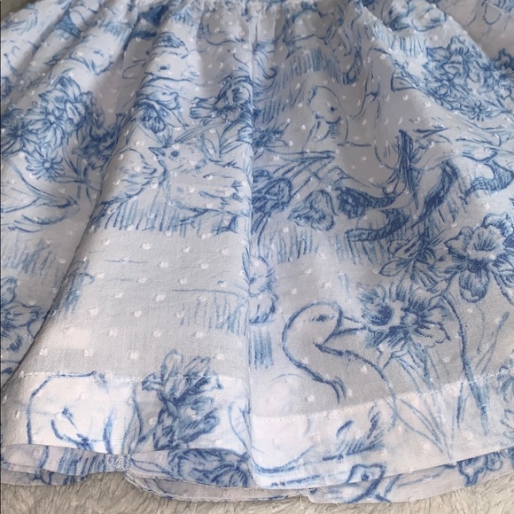 GAP Blue & White Wrap Dress 6-12M Ducks and Floral Print - Picture 5 of 14